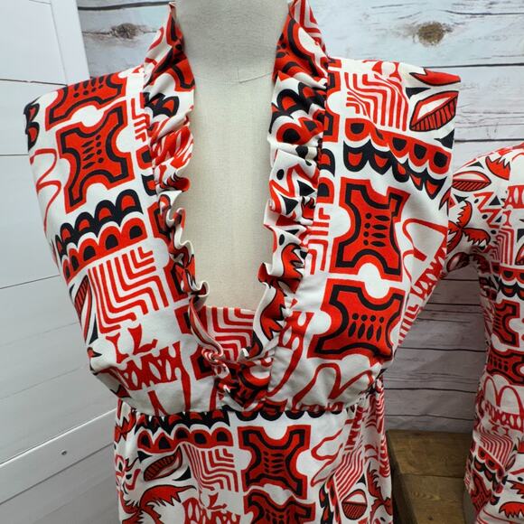 VTG McDonalds Uniform Men Hawaiian Camp Shirt & Woman Mumu Dress Employee Luau - Picture 8 of 15